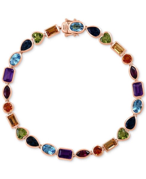 EFFY® Multi-Gemstone Mixed Cut Tennis Bracelet (10-5/8 ct. t.w.) in 14k Gold