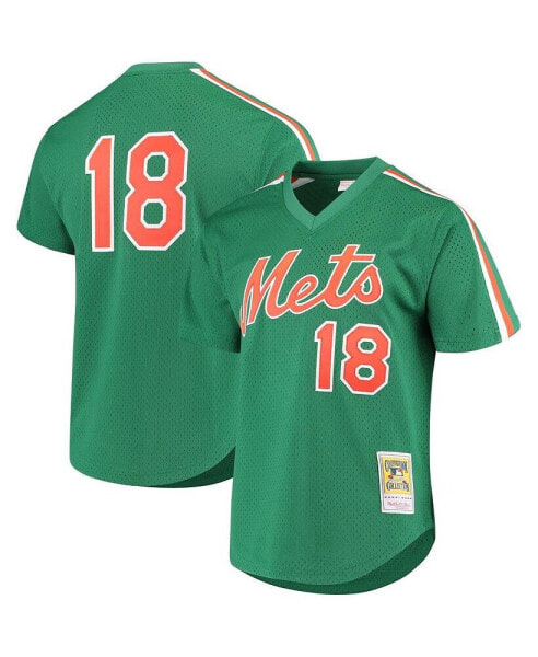 Men's Darryl Strawberry Green New York Mets Cooperstown Mesh Batting Practice Jersey