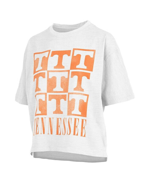 Women's White Distressed Tennessee Volunteers Motley Crew Andy Waist Length Oversized T-shirt