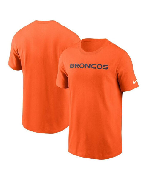 Men's Orange Denver Broncos Primetime Wordmark Essential T-Shirt