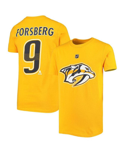 Youth Filip Forsberg Gold Nashville Predators Player Name and Number T-shirt