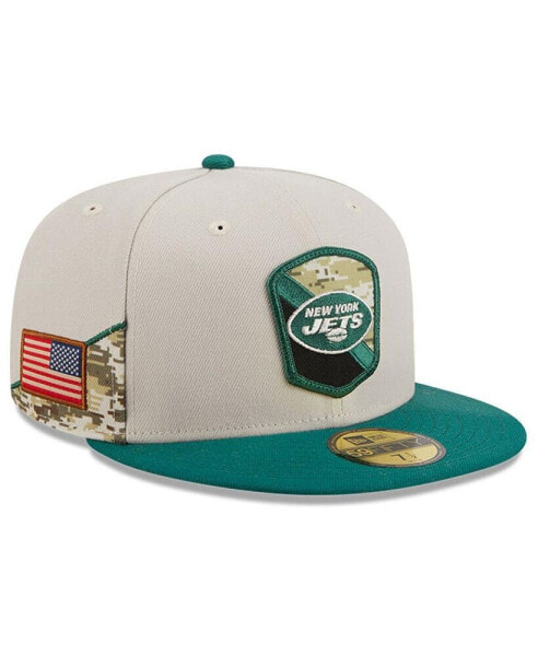 Men's Stone, Green New York Jets 2023 Salute To Service 59FIFTY Fitted Hat