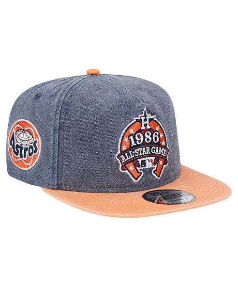 Men's Navy/Orange Houston Astros 1986 MLB All-Star Game Pigment Dye Golfer Snapback Hat