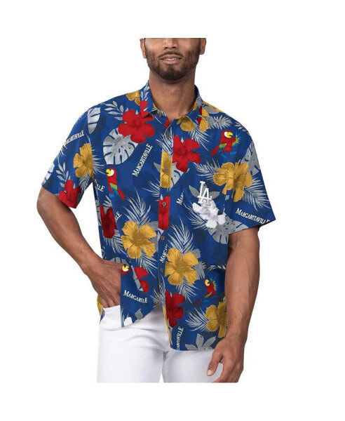 Men's Royal Los Angeles Dodgers Island Life Floral Party Button-Up Shirt