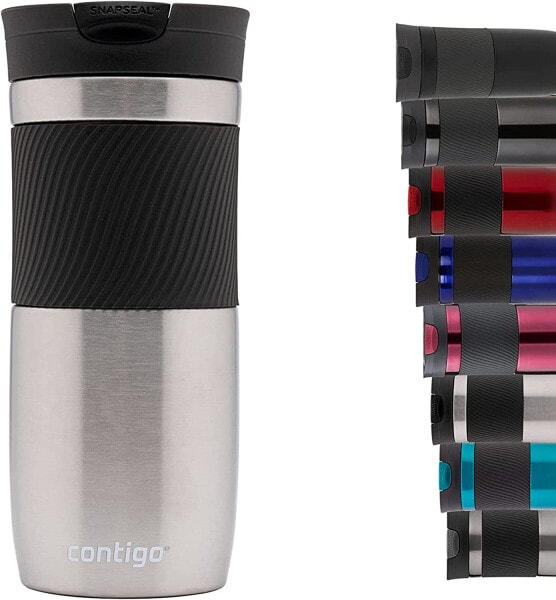 Contigo Byron-Huron Snapseal Travel Mug, Stainless Steel Thermal Vacuum Flask for Hot and Cold Drinks, Thermo Leakproof Tumbler, Coffee and Tea Mug to Go with BPA-Free Easy-Clean Lid, 470 ml