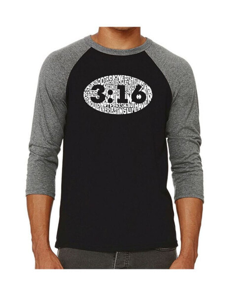 John 3:16 Men's Raglan Word Art T-shirt