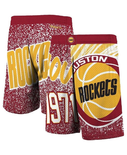 Men's Red Houston Rockets Hardwood Classics Jumbotron Sublimated Shorts