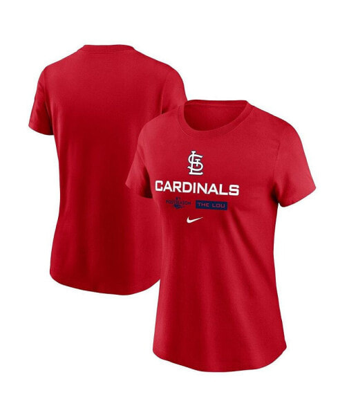 Women's Red St. Louis Cardinals 2022 Postseason Authentic Collection Dugout T-shirt