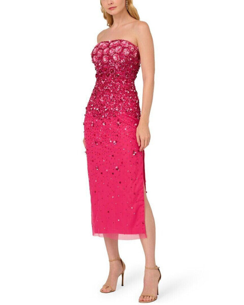 Adrianna Papell Beaded Strapless Gown Women's 10