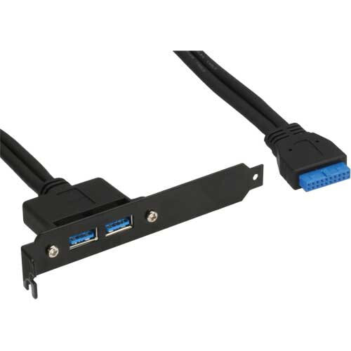 InLine Slot Bracket 2x USB 3.0 A female / internal mainboard plug 0.5m