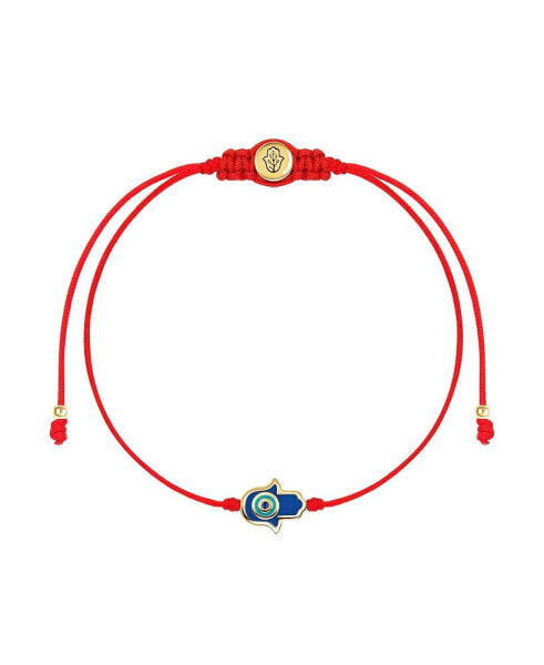 Ultimate Shield - Navy Enamel Hamsa Red String Bracelet