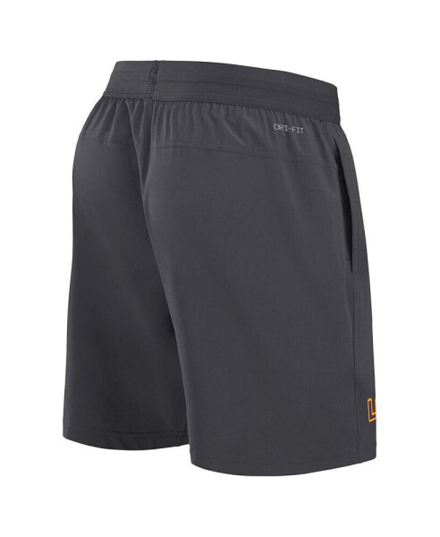 Men's Anthracite LSU Tigers 2024 Sideline Performance Shorts