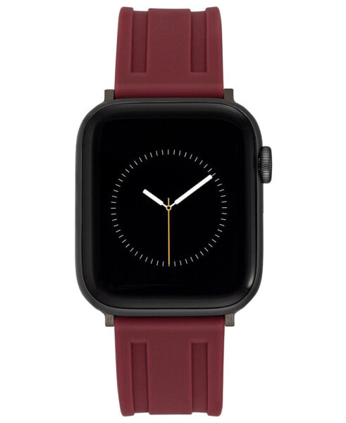 Men's Burgundy Premium Silicone Band Compatible with 42/44/45/Ultra/Ultra 2 Apple Watch