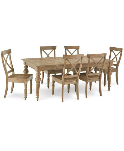 Sonora 7-pc. Dining Set (Rectangular Expandable Table + 6 X-Back Side Chairs)
