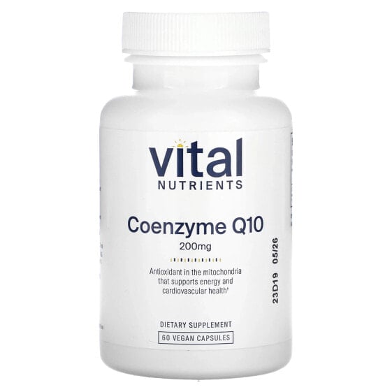 БАД антиоксидантный Vital Nutrients Coenzyme Q10, 200 мг, 60 веганских капсул