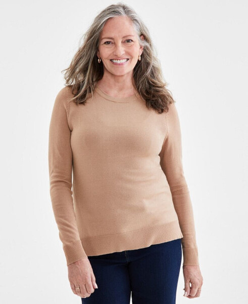 Women's Long Sleeve Crewneck Sweater, Created for Macy's