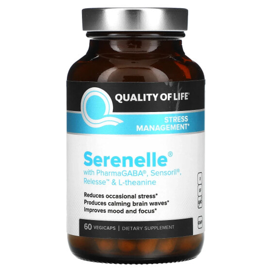 Витамин для нервной системы Quality of Life Labs Serenelle, Управление стрессом, 60 овощных капсул