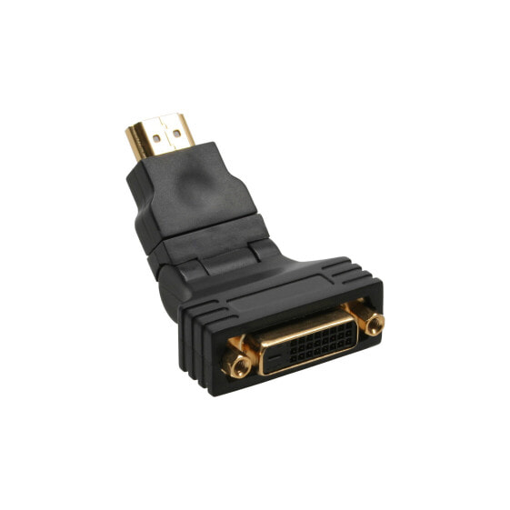 InLine HDMI to DVI Adapter HDMI male / 24+1 female 180° angled gold plated