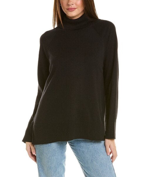 Hannah Rose Live-In Cashmere-Blend Turtleneck Sweater Women's Black O/S