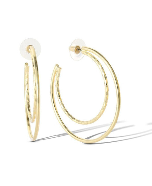 Womens Double Hoop Earrings - Gold-Tone Hoop Earrings