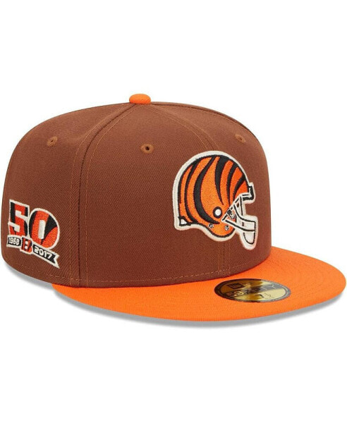 Men's Brown, Orange Cincinnati Bengals Harvest 50th Anniversary 59FIFTY Fitted Hat