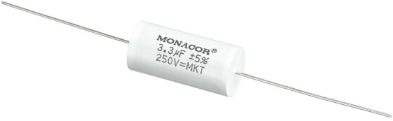 Конденсатор монослоя Monacor MKTA-33 - белый - пленочный - цилиндрический - 3300 нФ - 250 В - 31 мм