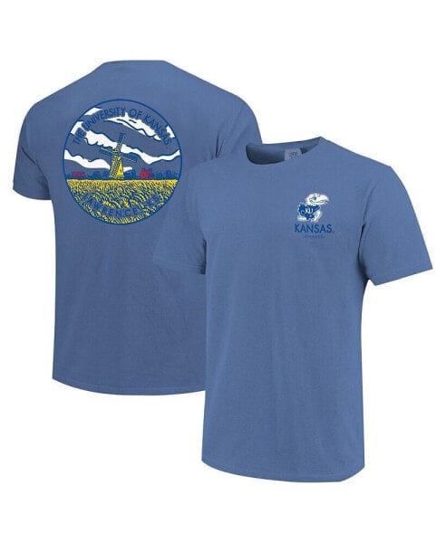 Men's and Women's Royal Kansas Jayhawks Scenic Comfort Colors T-Shirt