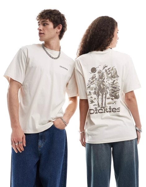 Dickies absarokee rodeo back print t-shirt in off white