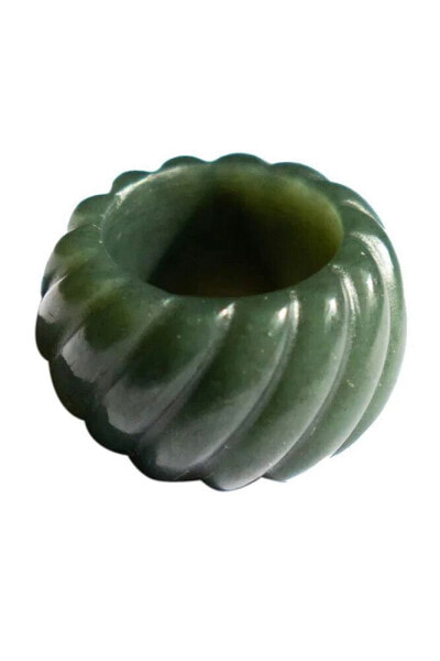 Croissant — Green jade twist ring