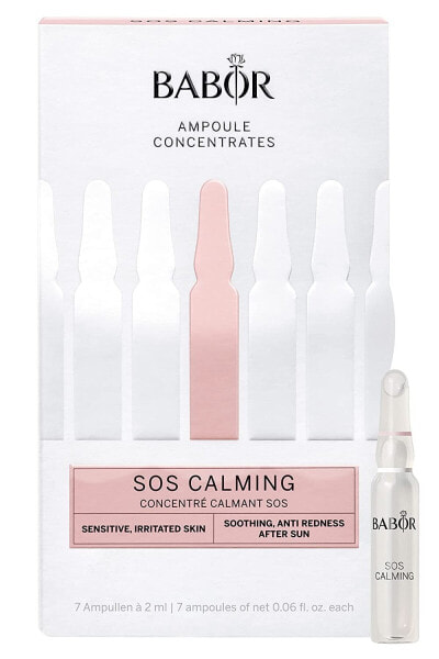 BABOR SOS Calming, Serum Ampullen für das Gesicht, Mit Aloe Vera und Panthenol für sofort beruhigte Haut, Ampoule Concentrates, 7 x 2 ml