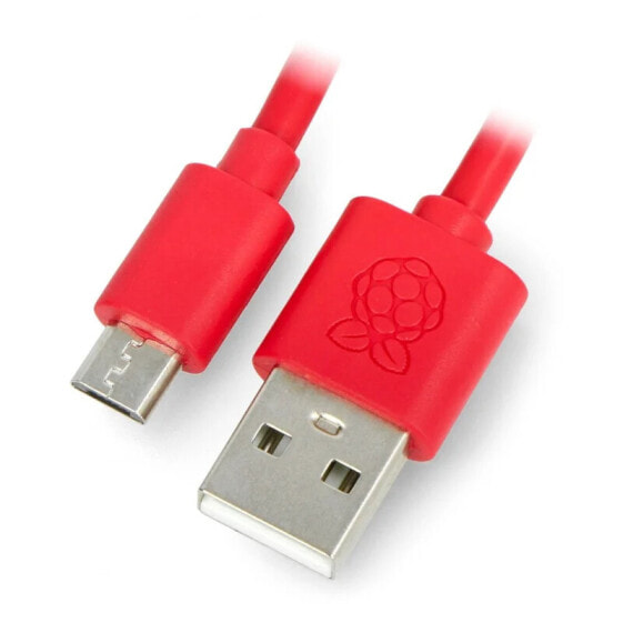 Кабель USB MicroUSB B - A Raspberry Pi 1м - красный