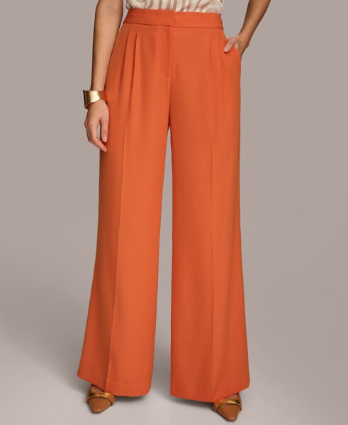 Donna Karan Women's Wide-Leg Pleat-Front Pants