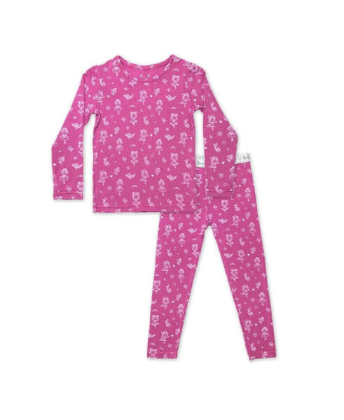 Girls Ballerina Set of 2 Piece Pajamas