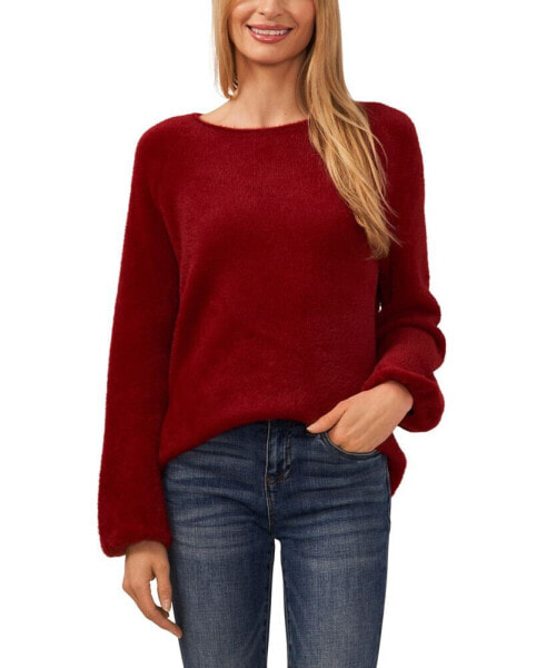 Women's Long Sleeve Eyelash Sweater