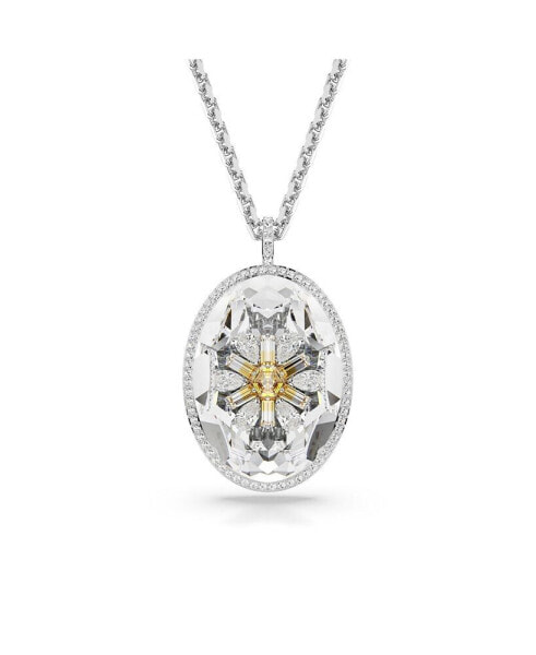 Flower, Yellow, Rhodium Plated Idyllia Pendant Necklace