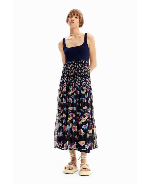 Women's Combination floral midi dress