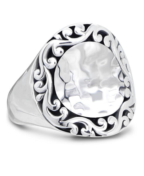 Hammer with Filigree Accent Ring in Sterling Silver