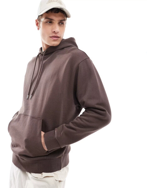 ASOS DESIGN essential oversized hoodie in brown