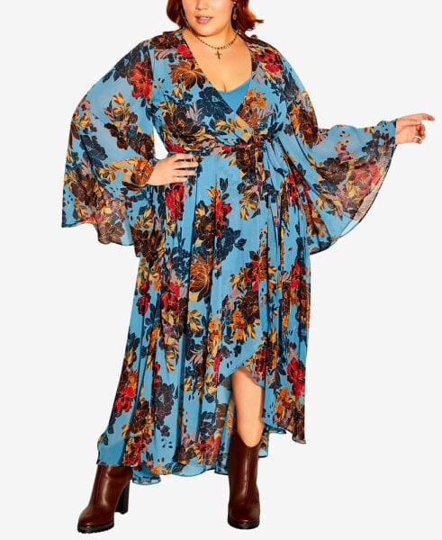 Plus Size Floral Twist Maxi Dress