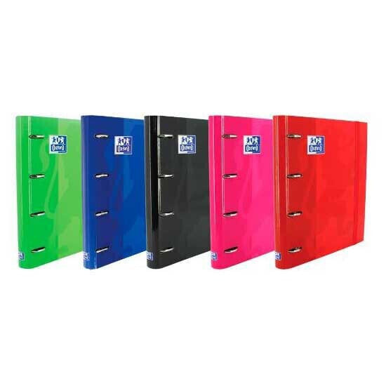 OXFORD Folder with replacement europeanbinder classic 4 rings 35 mm frame 5 mm DIN A4 extra hard cover with rubber band