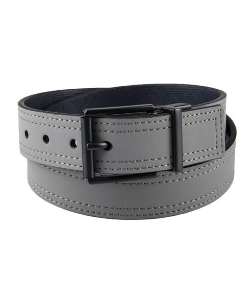 Big Boys Casual Two-in-One Reversible Roller Bar Buckle Jean Belt