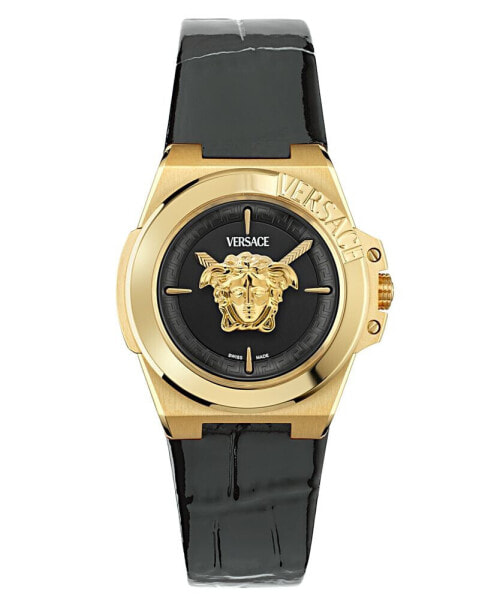 Часы Versace Women's Swiss Black Leather Watch