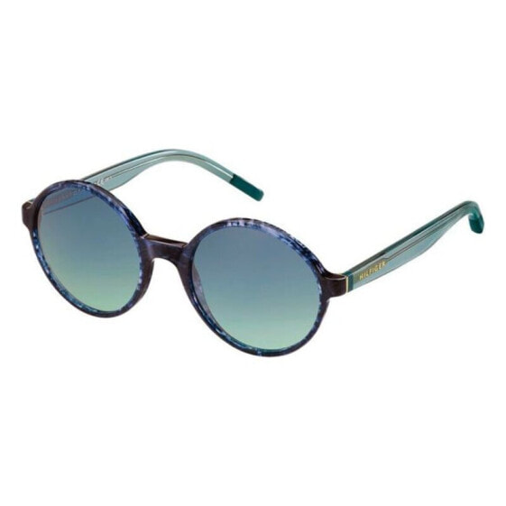 Женские солнцезащитные очки кргулые синие Tommy Hilfiger TH-1187S-K60 (54 mm)
