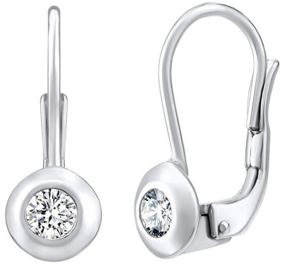 Glittering silver earrings with clear Swarovski Zirconia SILVEGO31442w