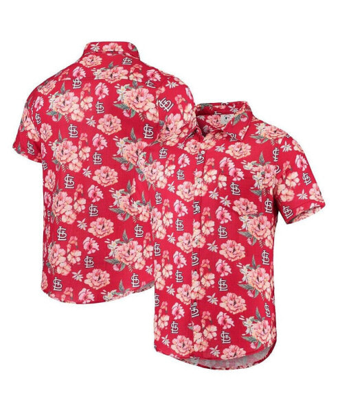 Men's Red St. Louis Cardinals Floral Linen Button-Up Shirt