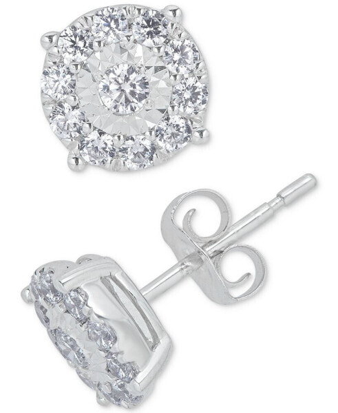 Серьги Macy's Diamond Halo Stud