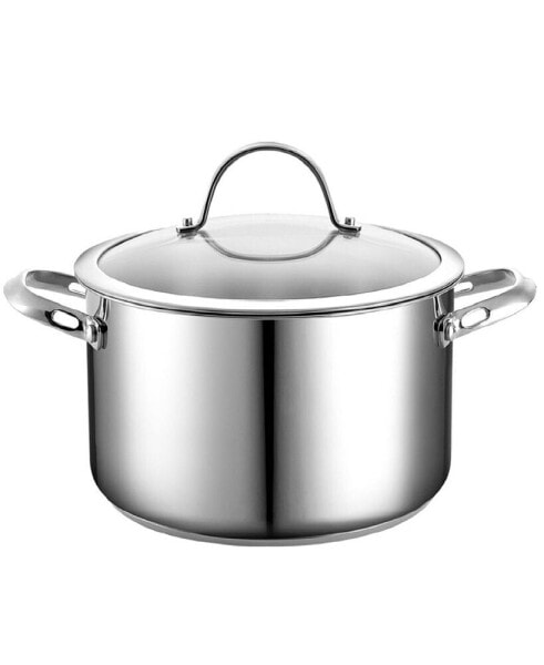 6-Quart Classic Stainless Steel Dutch Oven Casserole with Glass Lid