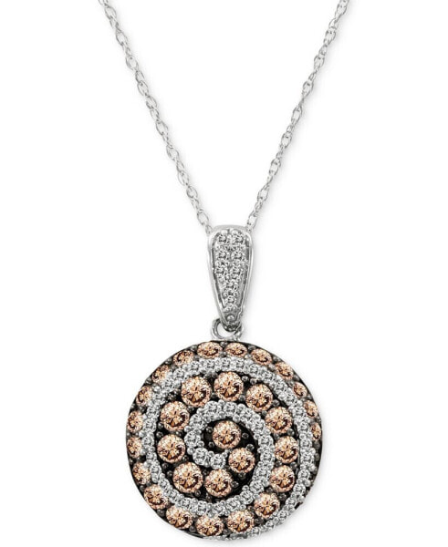 Le Vian chocolatier® Diamond Spiral 18" Pendant Necklace (1-1/4 ct. t.w.) in 14k White Gold
