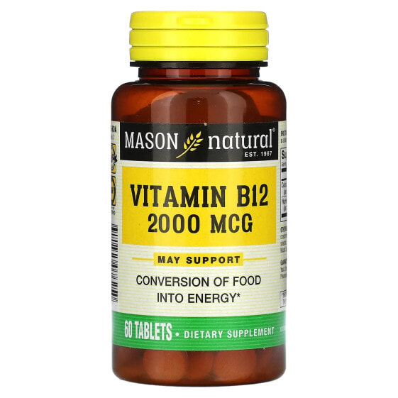 Vitamin B12, 2,000 mcg, 60 Tablets