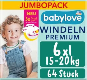 Windeln Premium Gr. 6 XL (15-20 kg), Jumbo Pack, 64 St